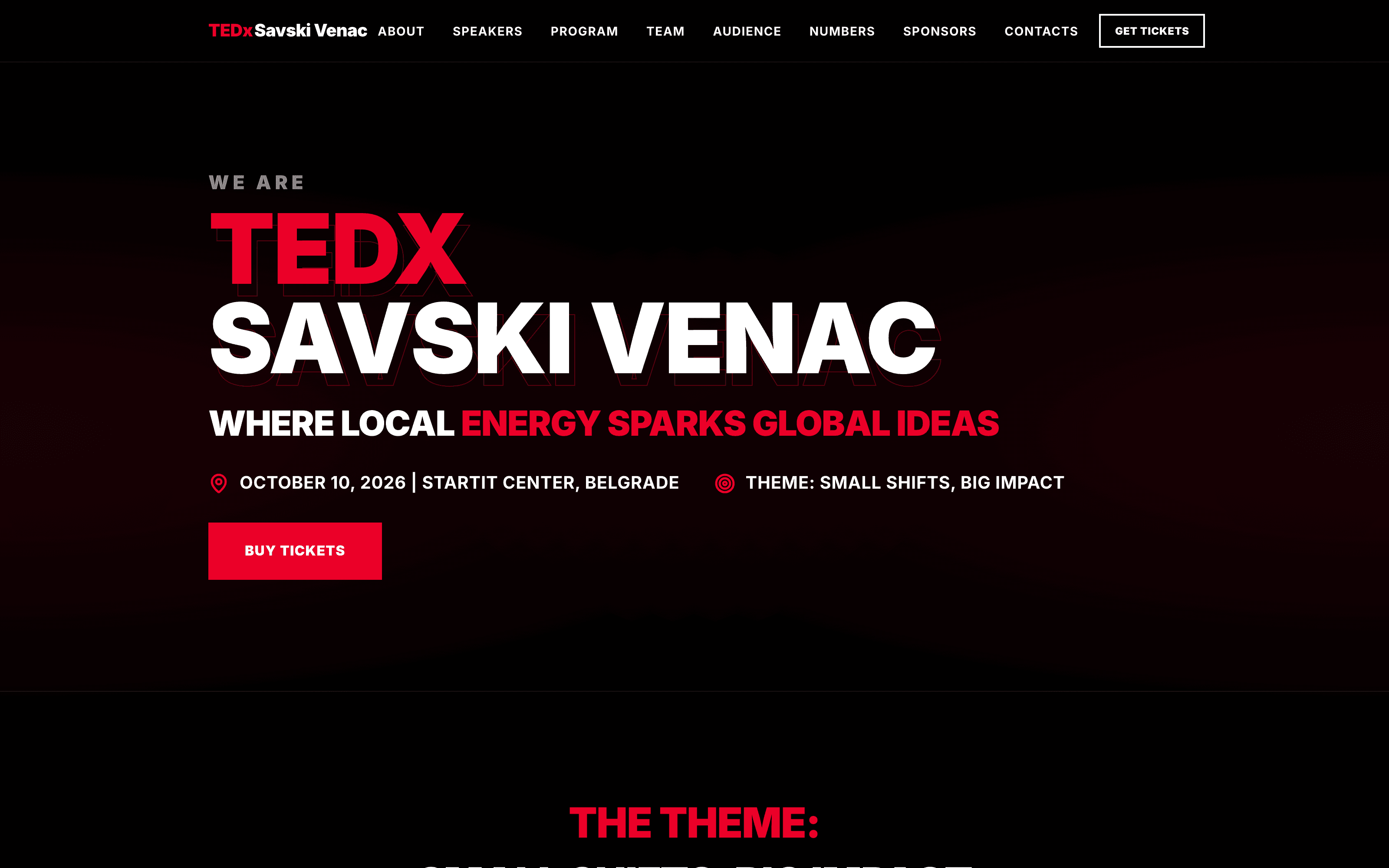 TEDx Savski Venac website